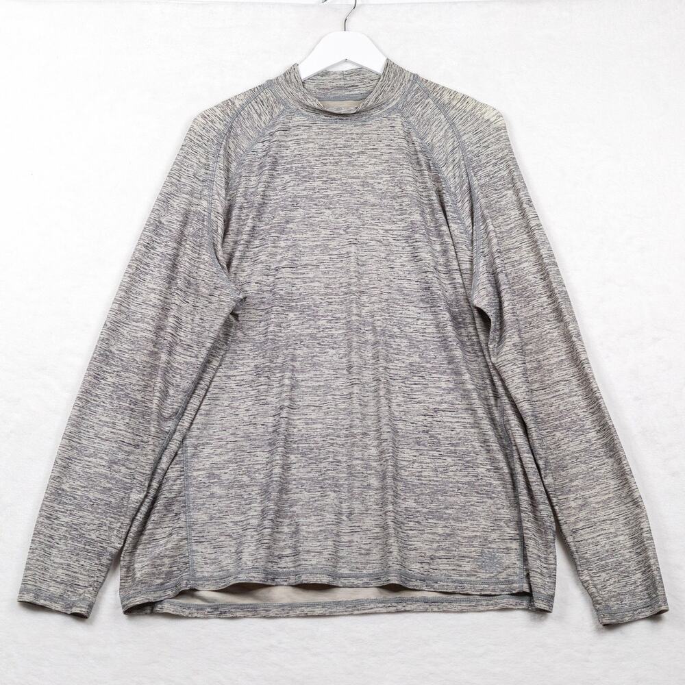 UV SKINZ UPF 50+ Long Sleeve Stretch Swim Beach Shirt Gray Mock Neck Mens‎ Sz XL
